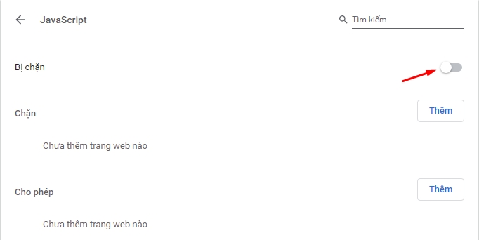 tắt JavaScript