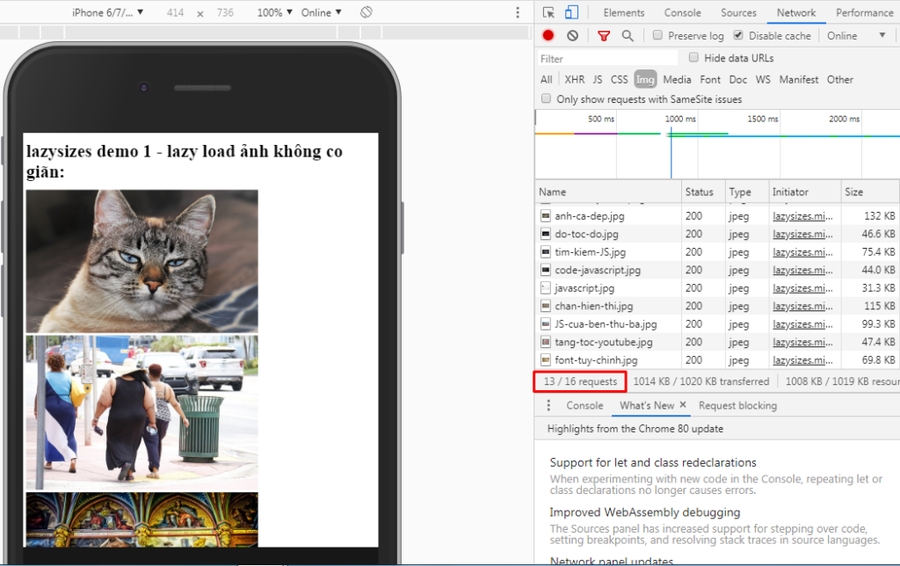 tải lúc ban đầu chỉ một số bức ảnh